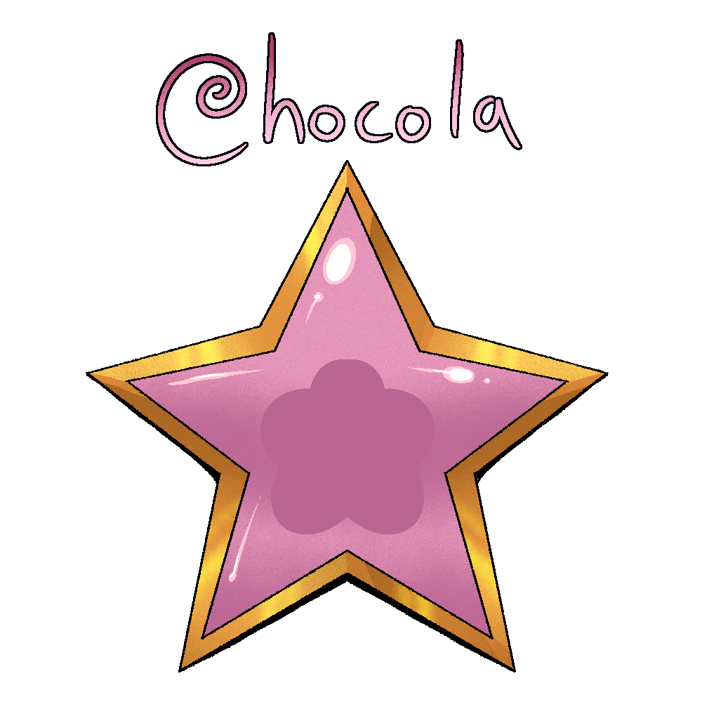 Clickable link to the page on Chocola. It is shaped like her signature pink star-shaped collar bauble.